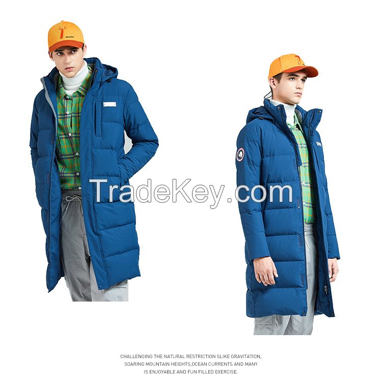 Warm Hood Adjustable Waist Padded bubble autumn winter mens padded long coat