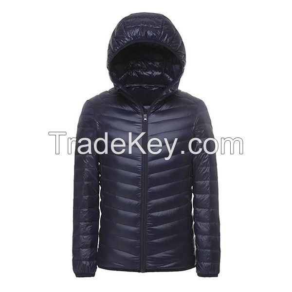 Winter Men and Women Fashion Lightweight Hooded Quilted Puffer Jacket 