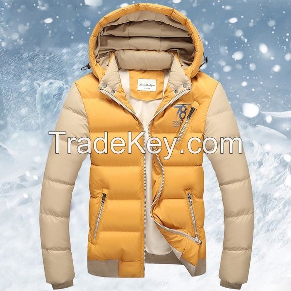 Winter young Korean thick warm coat jacket men detachable cap cotton male boom 