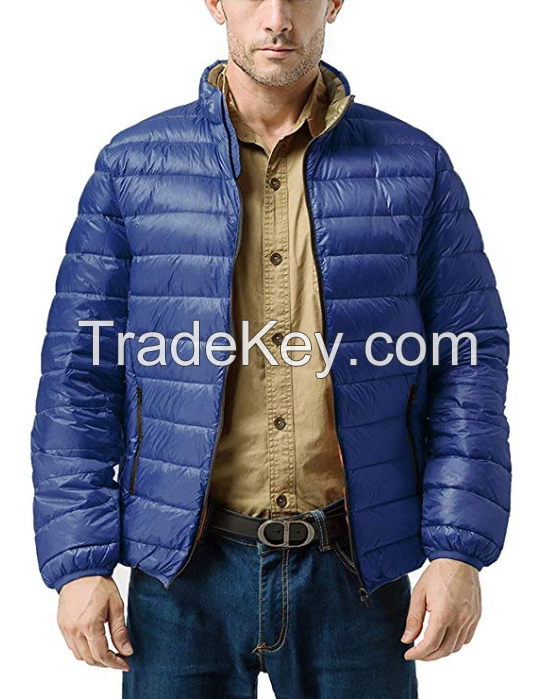 Men's Lightweight Stand Collar Packable Down Jacket 