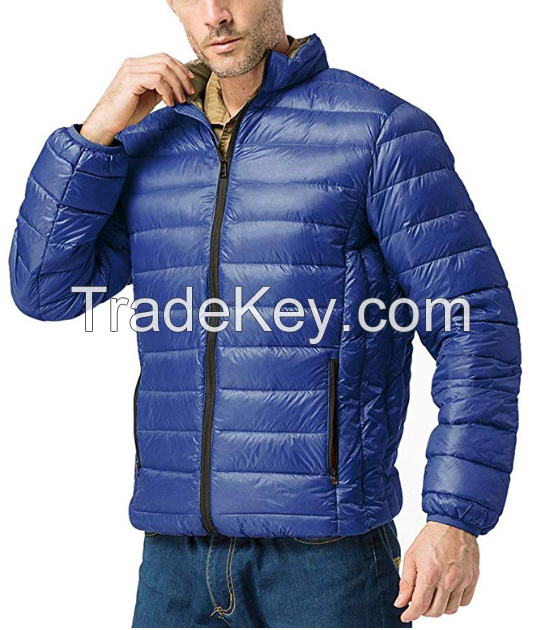 Men's Lightweight Stand Collar Packable Down Jacket 