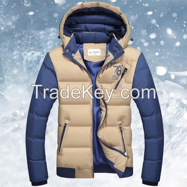 Winter young Korean thick warm coat jacket men detachable cap cotton male boom