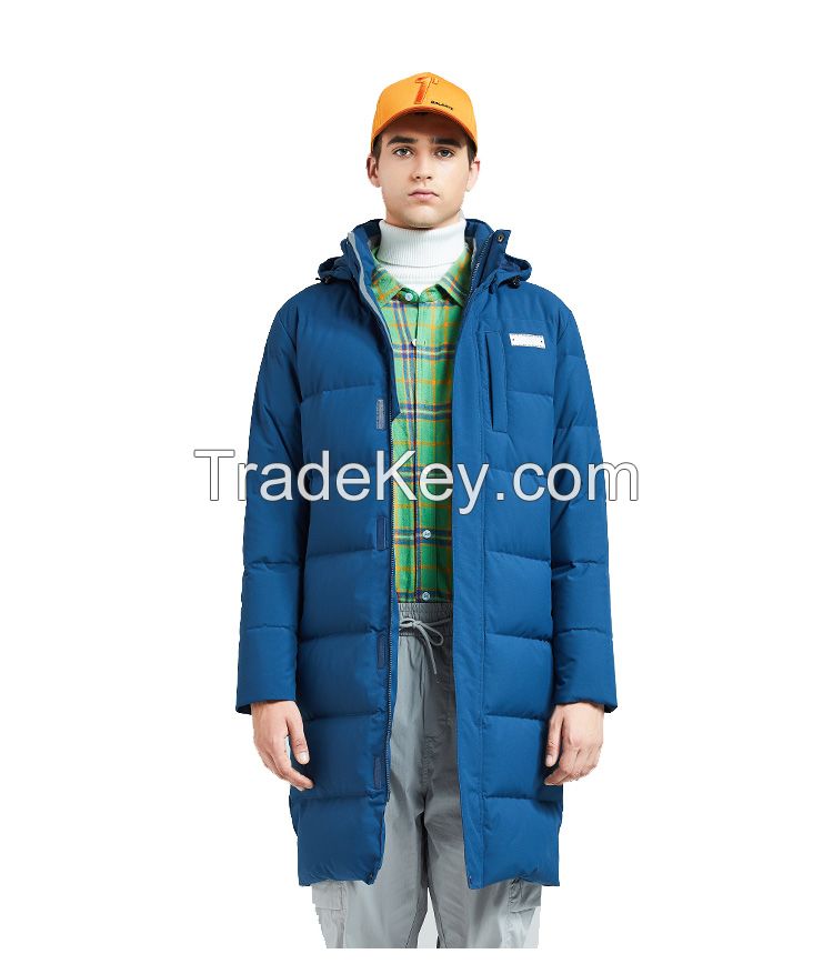 Warm Hood Adjustable Waist Padded bubble autumn winter mens padded long coat