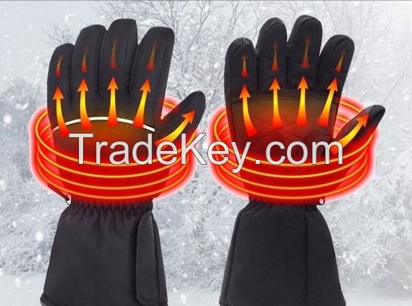 High Quality 3 Control Level Battery Power Electric Heated Winter Warm Waterproof Gloves 