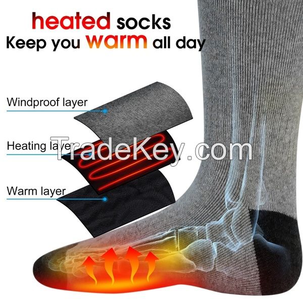 Electric Charging Battery Heated Cotton Socks Feet Thermal Winter Warmer Heater Accessories 