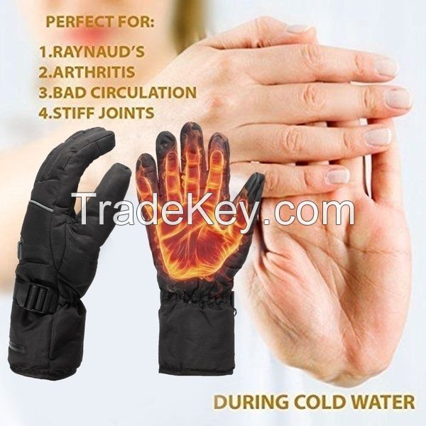 High Quality 3 Control Level Battery Power Electric Heated Winter Warm Waterproof Gloves