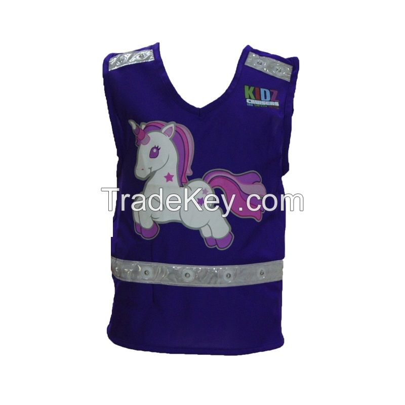 Children LED Light Up Reflective Safety Clothing Kids Carton Vest