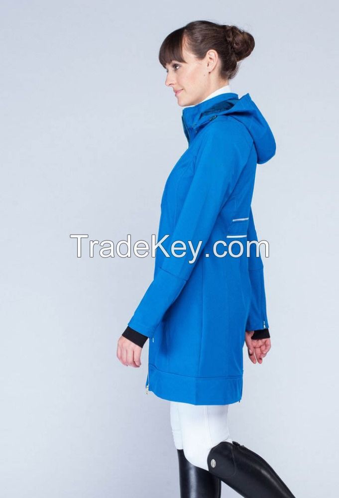 Outer Women Long Softshell Coats And Horse Racing Soft Shell Jacket 