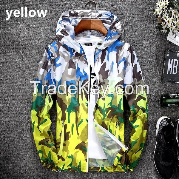  Autumn Mens Camo Outdoor Hunting Jacket Lightweight Windbreaker Coat