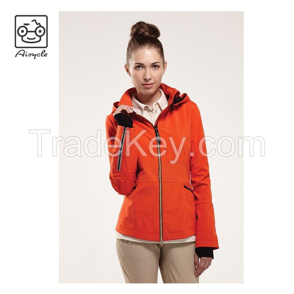 Share Personalized 100% Polyester Women Lightweight Waterproof Orange Sport Jacket From China Garment Factory