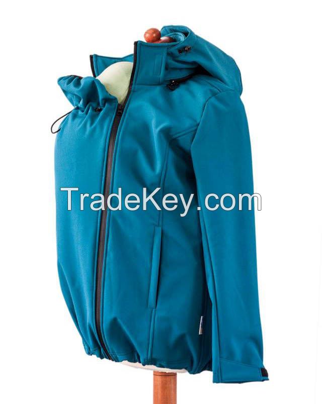 Maternity Baby Carrying Softshell Jacket With Fleece Lining 
