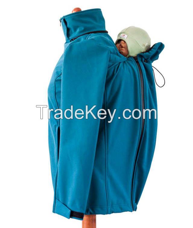 Maternity Baby Carrying Softshell Jacket With Fleece Lining