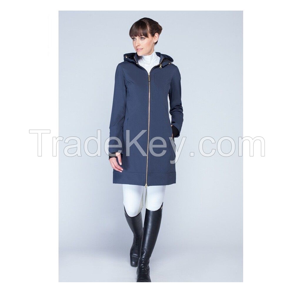 Ladies Over Long Coat Design Outwear Horse Riding Lightweight Jacket