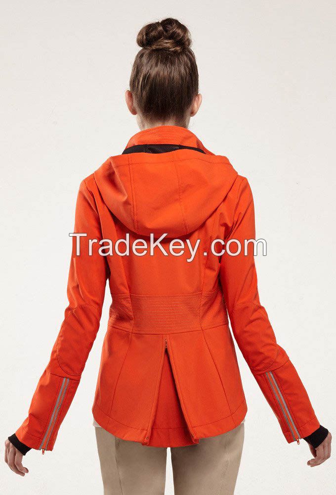  Share Personalized 100% Polyester Women Lightweight Waterproof Orange Sport Jacket From China Garment Factory 