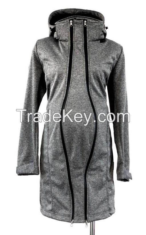 Ladies Babywear Manufacturers Soft Shell Winter Coat With Carry Baby