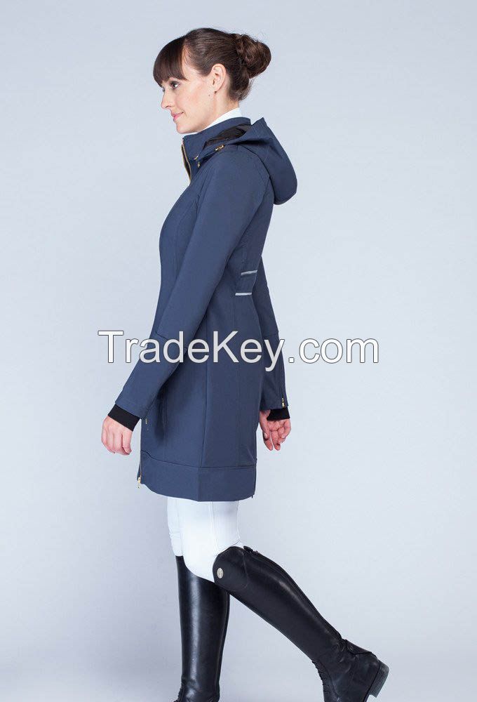 Ladies Over Long Coat Design Outwear Horse Riding Lightweight Jacket