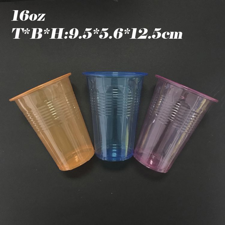 Ideal for Promation Rainbow Neon Design 16oz Disposable Neon Cup