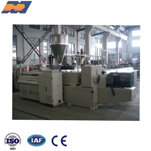 Plastic conical twin extrude machine extruder