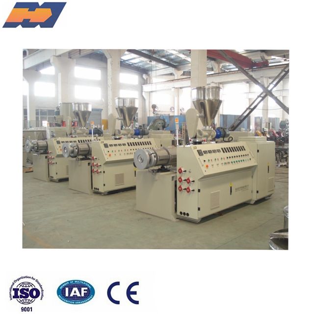 Plastic conical twin extrude machine extruder