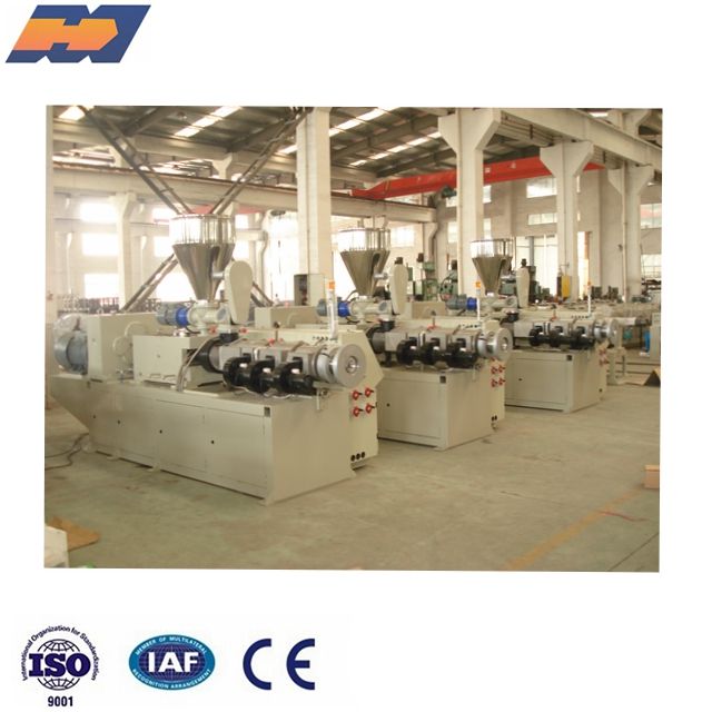 Plastic conical twin extrude machine extruder