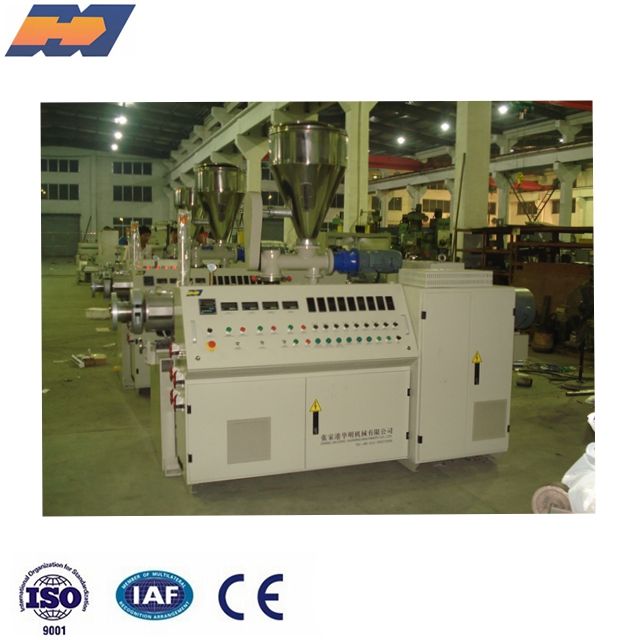 Plastic PVC powder conical twin double screw extruder machine