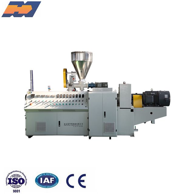 Plastic PVC powder conical twin double screw extruder machine