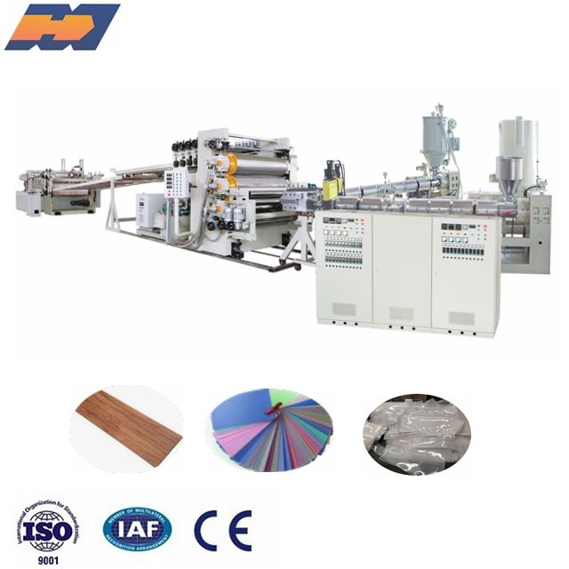 Plastic PVC PP PE ABS sheet 3 rollars calandar extrusion making machine production line