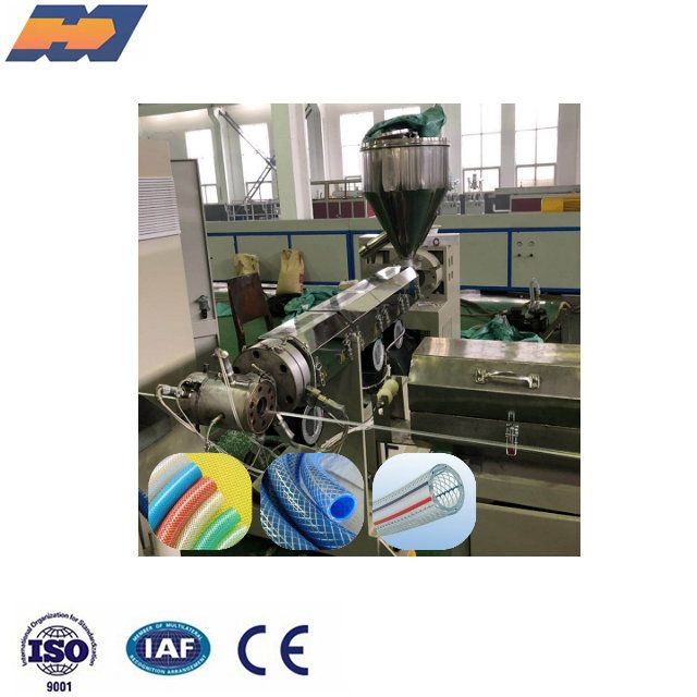 Plastic PVC soft pipe Fiber reinforced bride hose Garden watering pipe extrusion making machine production line