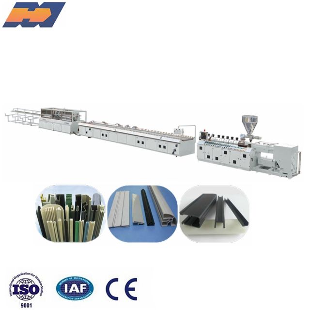 Plastic WPC PVC PP PE and wood profile extrusion making machine production line