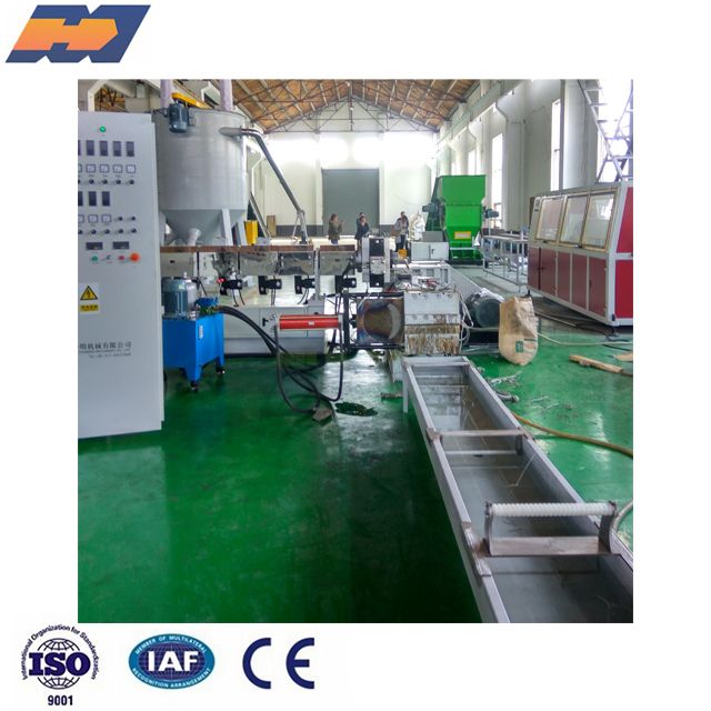 Plastic PP PE PS EPS PVC waste product recycle granulating single screw extrusion making machine