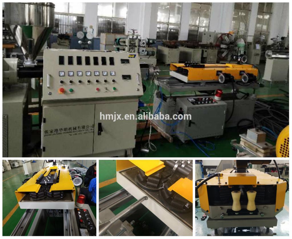 Plastic PPB PP PE PVC corrugated pipe extrusion making machine production line