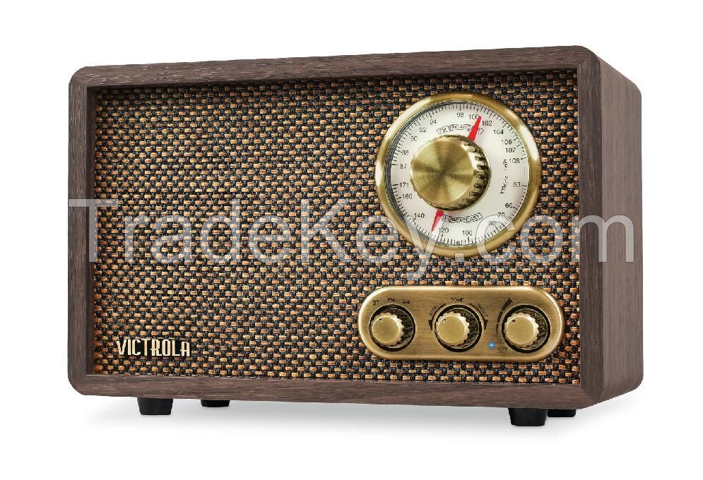 2019 hot sale vintage portable blue tooth speaker fm radio antique design wooden radio