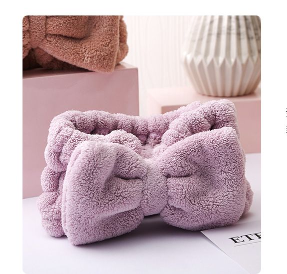 Bow Hair Band, Soft Carol Fleece Hairlace Headband Turban Bowknot Bow Makeup Shower Headbands Headwraps