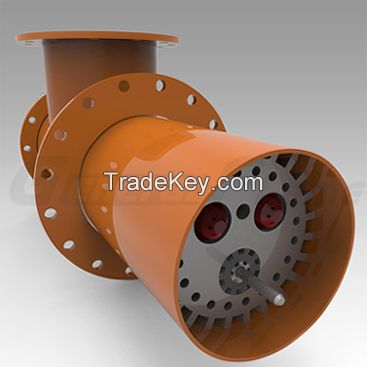 combination gas/oil/solid fuel burner for industrial heating device