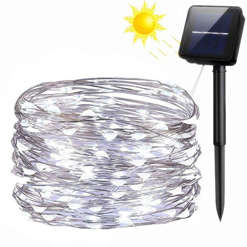 Solar String Lights, 8 Modes Copper Wire Lights, 100 LED 200 LED Starry Lights, Waterproof IP65 Fairy Christams Decorative Lights for Outdoor, Wedding, Homes, Party, Halloween (Warm White)