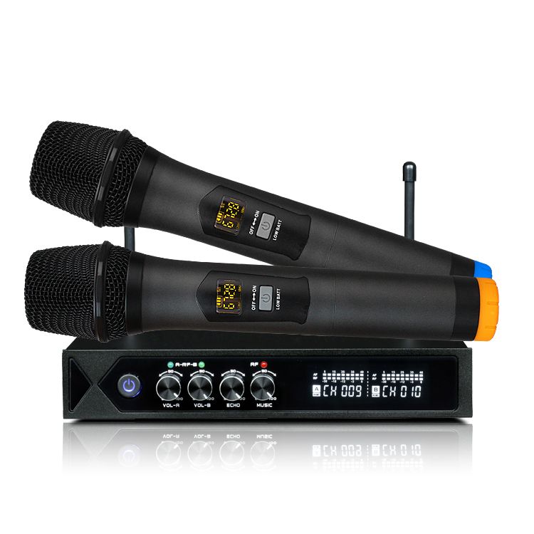 UHF dual handheld wireless microphone for home thater system