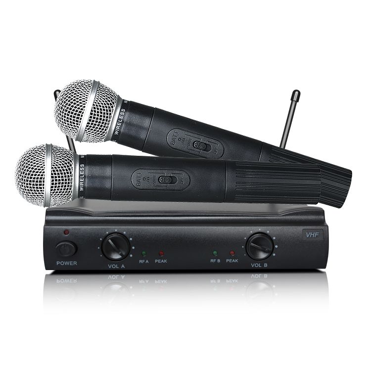 VHF dual handheld wireless microphone for home theater system