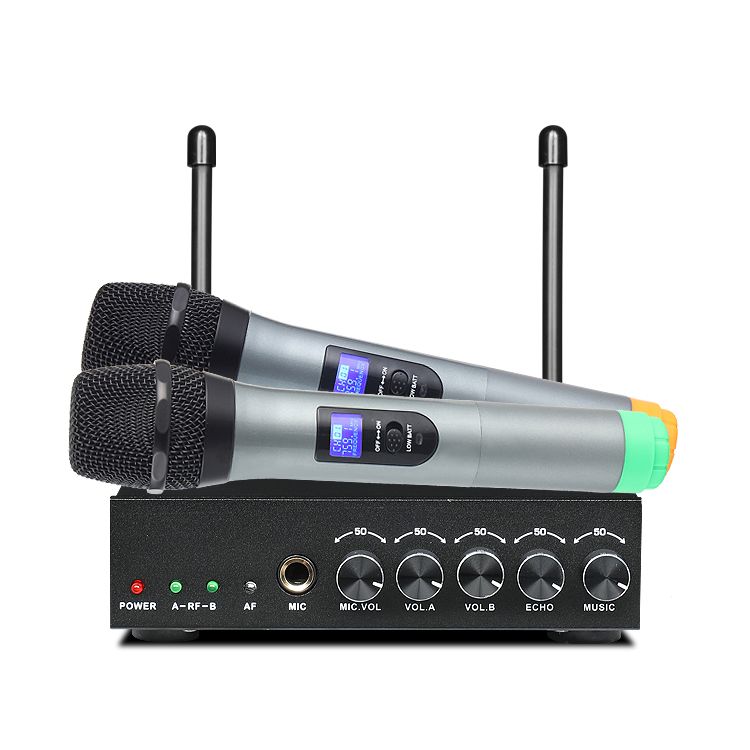 UHF dual handheld wireless microphone for speaker KTV
