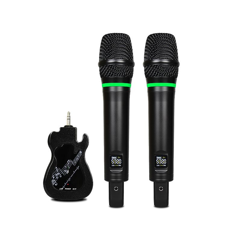 Dual handheld UHF wireless microphone for home theater system 