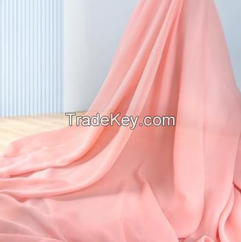 â€‹Chiffon Sheer Fabric Plain Soft Lightweight Polyester Woven Dressmaking Material