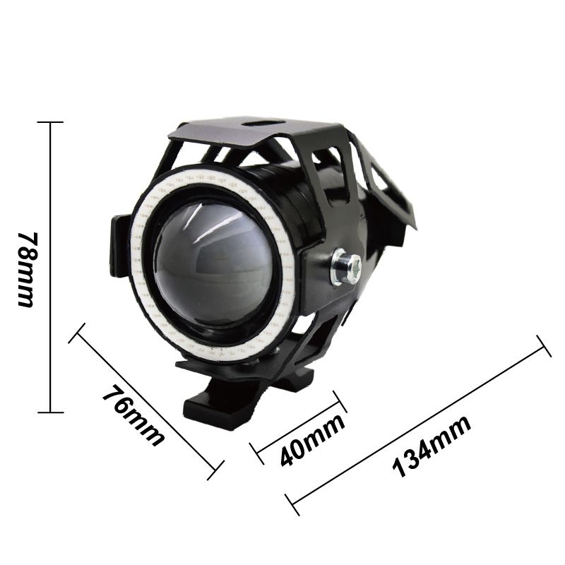 2019 Hot Sales Motorcycle Headlight U7 Angel Eye Headlamp Waterproof With Multi-color Led Light