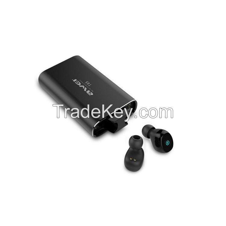  Awei T85 Wireless Bluetooth Earbuds with 1800mAh Powerbank - Black 