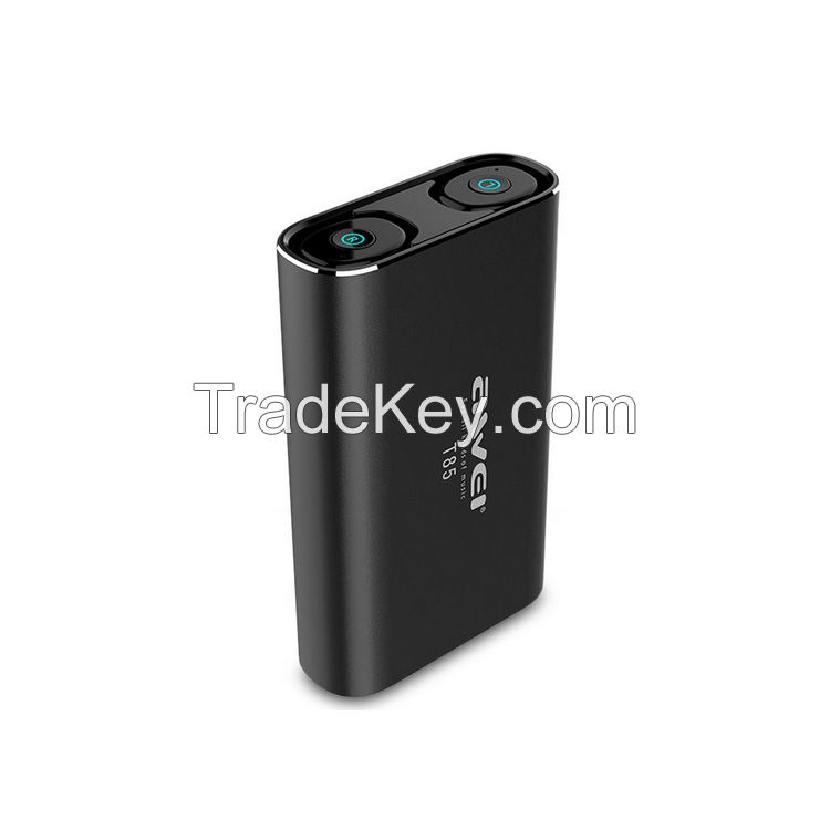  Awei T85 Wireless Bluetooth Earbuds with 1800mAh Powerbank - Black 