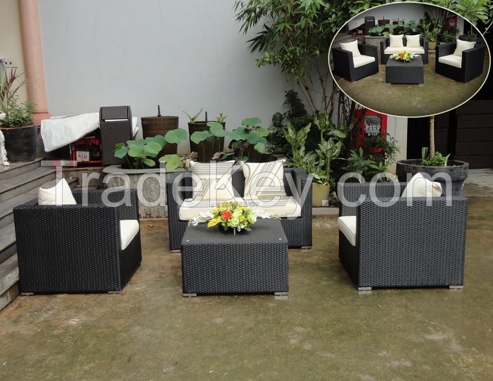 Poly rattan furniture set