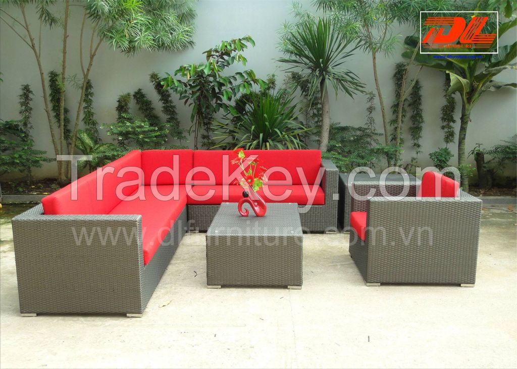 Poly rattan furniture set