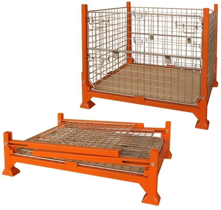 Foldable collapsible stackable pallet stillage Storage Logistic Transportation Cage Container Box