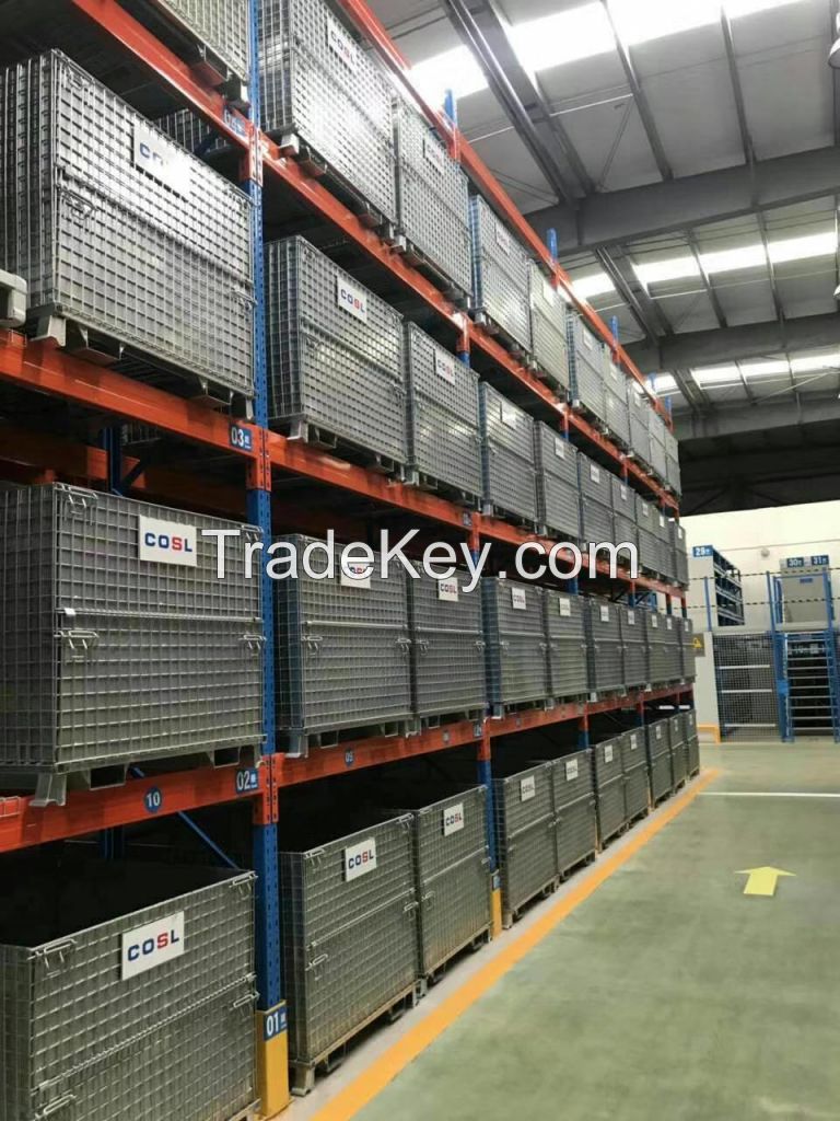 Foldable collapsible stackable wire mesh container Storage Logistic Transportation Cage Box Stillage