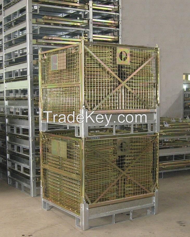 Foldable collapsible stackable stacking pallet stillage Storage Logistic Transportation Post Cage Container Box ULD Unit Loading Devices