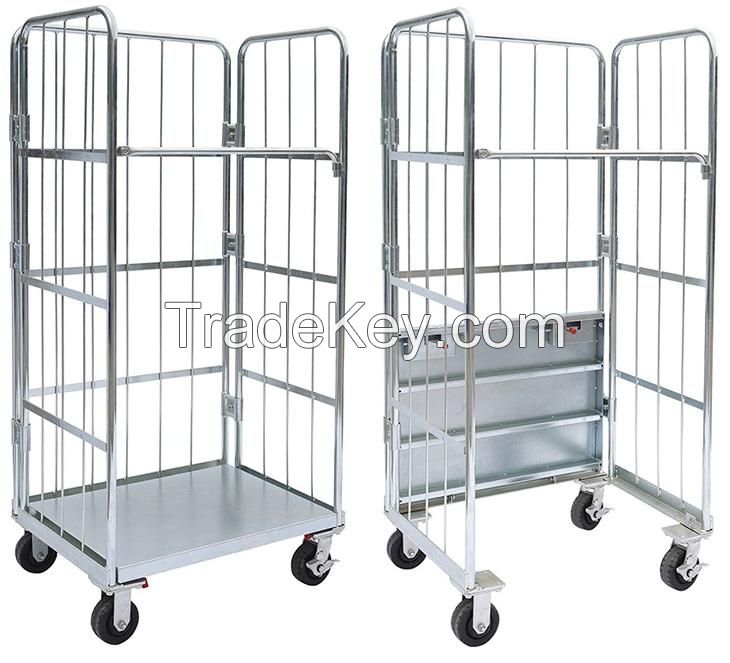 Foldable Collapsible Assembly Roll Container Trolley Rolling Cage Storage Logistic Transportation