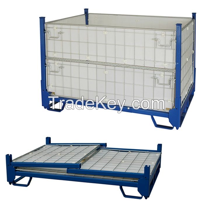 Foldable collapsible stackable pallet stillage Storage Logistic Transportation Cage Container Box
